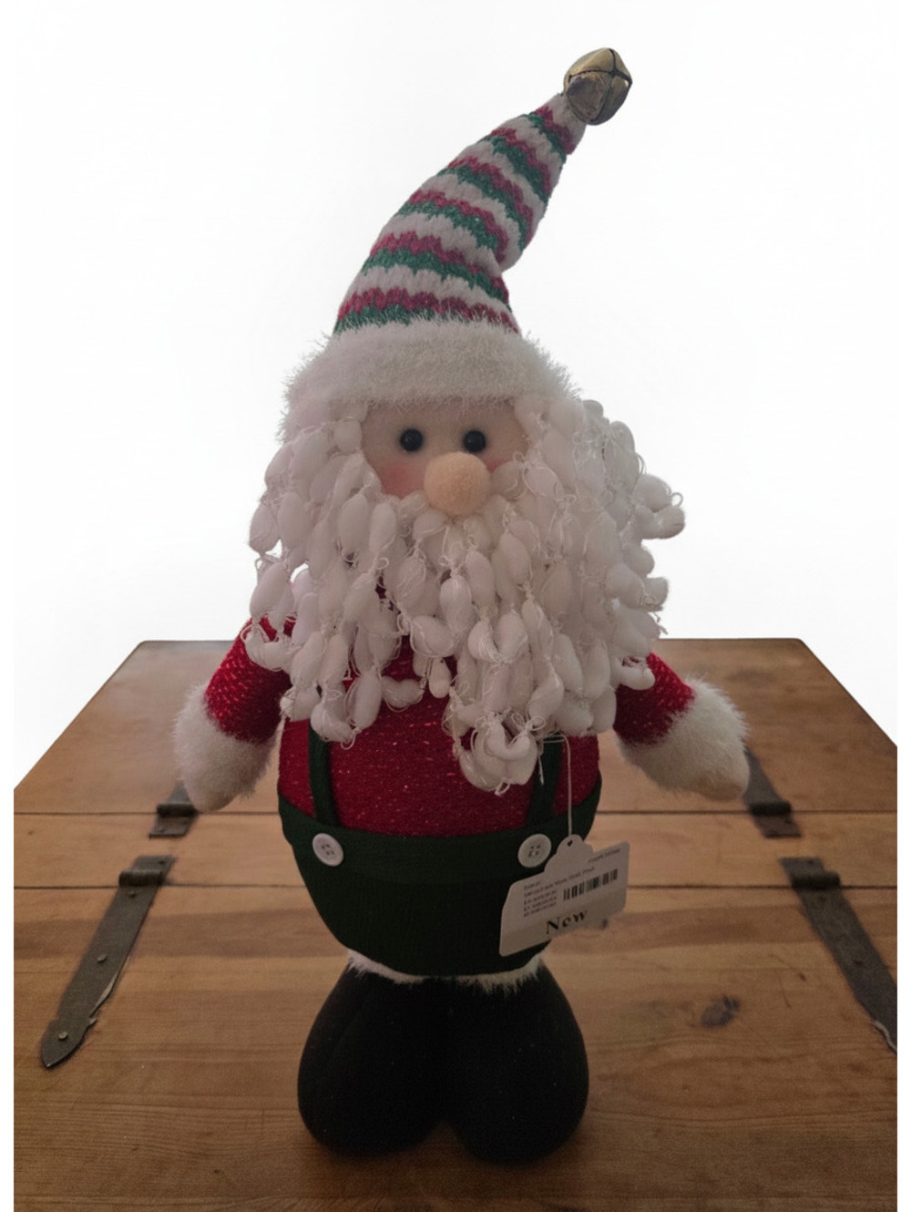 Handmade Decorative Santa Claus Figurine with Curly White Beard